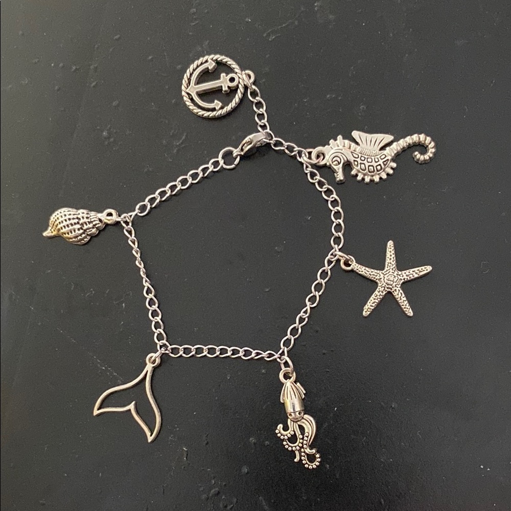 Hand Crafted Charm Bracelet with Nautical Theme Kid Size